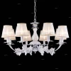 70043-8C WHITE GOLD Люстра подвесная Natali Kovaltseva Lady, 8 плафонов, золото с белым и прозрачным