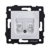 REA-011WH Розетка двойная RJ11 + RJ45 белый Kollinger REA-011WH для Aspekt, Eleganz, Reflex