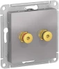 ATN000387 Акустическая розетка встраиваемая двойная (алюминий) Systeme Electric AtlasDesign ATN000387