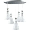C-55-CR-M-00-CR-LMP-O-16 Люстра подвесная Lamp4you, 5 плафонов, хром с белым и серым