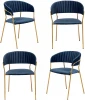 FR 0557K Комплект из 4-х стульев Turin синий с золотыми ножками Bradexhome арт.FR 0557K