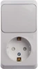 BPA16-201B Розетка накладная с заземлением с одноклавишным выключателем (белый) Systeme Electric BPA16-201B
