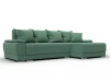 137088 Диван угловой Лига-119 угол правый (ДСП,Брус,Фанера,ЛДС,Рогожка/Зеленый) Лига Диванов 137088