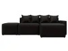 129790 Диван угловой модульный Лига-063 угол правый (ДСП/Пластик/Экокожа/Черный) Лига Диванов 129790