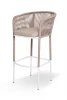 MAR-BCH-St003 D-beige Барный стул из роупа, каркас из стали белый, роуп бежевый, ткань бежевая 4SIS Марсель MAR-BCH-St003 D-beige