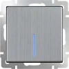 WL02-SW-1G-2W-LED Выключатель встраиваемый одноклавишный проходной с подсветкой Werkel, глянцевый никель