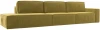 121747 Диван прямой Прага Модерн Лонг подлокотник справа (Желтый/Микровельвет) Лига Диванов арт.121747