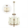 5467/35L Подвесная/потолочная люстра Odeon Light Lion 5467/35L белый/коричневый/античная бронза/металл/стекло/декор металл LED x 35W (5W*7) 3000K