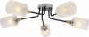 2101/5P Потолочная люстра Escada Mattiola 2101/5P 5x60Вт E27, металл/стекло, хром/черный/дерево, матовый плафон (220V)