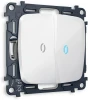 MO104040 Выключатель двухклавишный проходной с подсветкой (белый глянец) Ambrella Volt QUANT MO104040