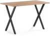 510908 Стол деревянный Алеста Лофт 120 25 мм дуб делано светлый / черный матовый 510908 Woodville