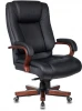 T-9925WALNUT/BLACK Кресло руководителя Бюрократ T-9925WALNUT черный кожа крестовина металл/дерево