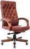 T-9928WALNUT/CHOK Кресло руководителя T-9928WALNUT светло-коричневый Leather Eichel кожа крестов. металл/дерево Бюрократ T T-9928WALNUT/CHOK