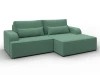 137287 Диван угловой Лига-120 угол правый (ДСП,Брус,Фанера,ЛДС,Рогожка/Зеленый) Лига Диванов 137287