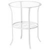 304.999.79 КЛИНГСБУ Придиванный столик, белый, прозрачное стекло