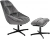 УТ000040109 Кресло Stool Group Оррелл серый с оттоманкой арт.УТ000040109