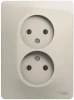 GSL000920 Розетка встраиваемая двойная без заземления (молочный) Systeme Electric Glossa GSL000920