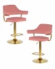 LM-5019-N_G-M_V-MJ9-32 Набор 2 шт стул барный DOBRIN CHARLY GOLD (розовый велюр (MJ9-32))