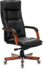 T-9927WALNUT/BLACK Кресло руководителя Бюрократ T-9927WALNUT черный кожа крестовина металл/дерево