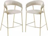 HSBI_BC114_beige_2 Набор из 2 стульев барных Nexus Refuge Hesby (Металл/Велюр, Бежевый) арт.HSBI_BC114_beige_2