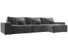129869 Диван угловой Лига-074 угол универсальный (ДСП/Пластик/Велюр/Серый) Лига Диванов 129869