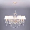 3637/7 белый с золотом Подвесная люстра Eurosvet 3637 3637/7 белый с золотом / прозрачный хрусталь (220V, хрусталь Strotskis, на цепи)