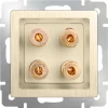 WL10-AUDIOx4 Розетка акустическая встраиваемая на 4 выхода Werkel, шампань