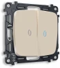 MO324020 Комплект механизма Ambrella Volt 2-клавишного выключателя с подсветкой 10000K OMEGA MO324020 Бежевый матовый QUANT