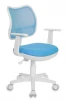 CH-W797/LB/TW-55 Кресло детское Бюрократ CH-W797 голубой сиденье голубой TW-55 сетка/ткань крестовина пластик пластик белый