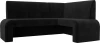 126133 Диван кухонный угловой Кармен правый угол (Черный/Велюр) Лига Диванов арт.126133