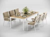 DPBLL.020222.C5 Обеденная группа Gardenini Premium Bella (Алюминий,Ткань,Тик/Белый,Бежевый,Светлое дерево) арт.DPBLL.020222.C5