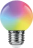 38116 Лампочка светодиодная RGB E27 1W разноцветный шар Feron 38116