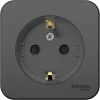 BLNRA111116 Розетка накладная с заземлением и шторками (антрацит) Systeme Electric Blanca BLNRA111116