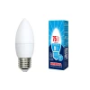 LED-C37-9W/NW/E27/FR/NR картон Лампочка светодиодная свеча белая E27 9W 4000K Volpe LED-C37-9W/NW/E27/FR/NR