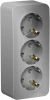 BLNRA010313 Розетка накладная тройная с заземлением (алюминий) Systeme Electric Blanca BLNRA010313