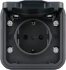 DIP18828 Розетка 1-я с защитной крышкой, 2К+З и шторками, накладная, цвет антрацит IP55 Donel W55 DIP18828