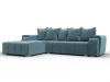 137346L Диван угловой Лига-121 левый угол (ДСП,Брус,Велюр/Бирюзовый) Лига Диванов 137346L