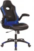 VIKING-1N/BL-BLUE Кресло игровое Zombie VIKING-1N черный/синий эко.кожа крестовина пластик