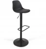 111810 Барный стул Orlando-T - черная искусственная кожа и черная матовая сталь 60-82 см La Forma (ex Julia Grup) арт.111810