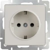 WL03-SKGS-01-IP44-ivory Розетка встраиваемая с заземлением и шторками Werkel, слоновая кость