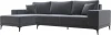 122400L Диван угловой Льюес левый (Серый/Велюр) Лига Диванов арт.122400L