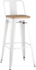 УТ000000675 Стул барный Stool Group TOLIX WOOD со спинкой белый глянцевый УТ000000675