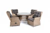 LC4T1-5-SET Обеденная группа из искусственного ротанга, цвет соломенный 4SIS Лацио LC4T1-5-SET