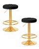 LM-5008-N_G-M_V-MJ9-101 Набор 2 шт табурет барный DOBRIN BRUNO GOLD (черный велюр (MJ9-101))