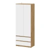 00-00166403 Шкаф Арника для одежды и белья Денвер, Дуб золотой, Белый