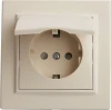 39238 Розетка с заземлением защитной крышкой и шторками (слоновая кость) Stekker Эрна 39238