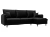129933 Диван угловой Лига-064 НПБ угол универсальный (ДСП/Дерево/Экокожа/Черный) Лига Диванов 129933