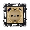 AS-016GD Розетка штепсельная SCHUKO 16A/250 В с USB A+C 20W, золотой Kollinger Asthetik AS-016GD