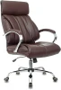 T-9904NSL/BROWN-PU Кресло руководителя Бюрократ T-9904NSL коричневый Lincoln 221 эко.кожа крестовина металл хром