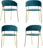 FR 0160K Комплект из 4-х стульев Turin бирюзовый с золотыми ножками Bradexhome арт.FR 0160K